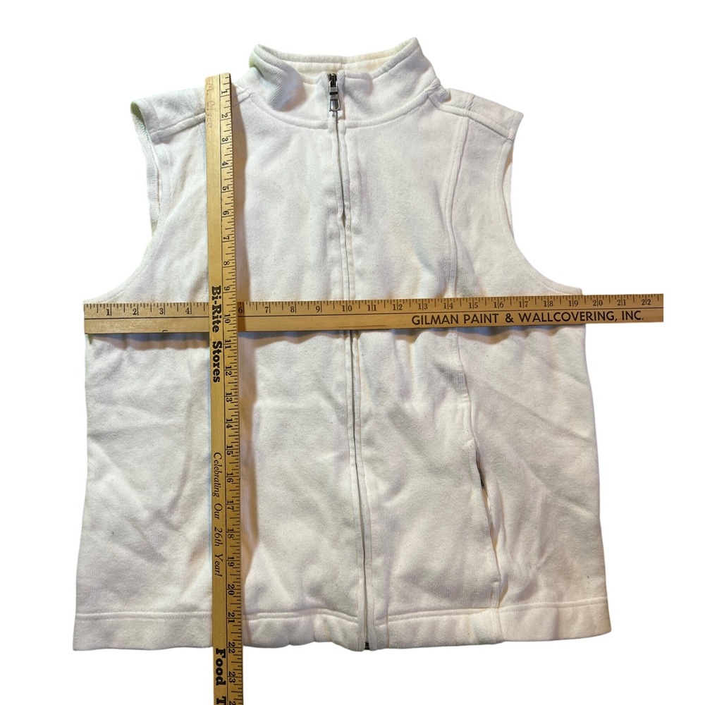 Coldwater Creek White Cott Zip Up Vest Women - 100% cotton - Picture 2 of 5